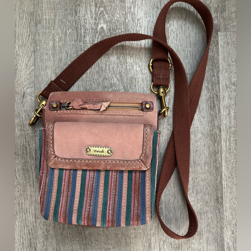 The Sak Leather Boho Bohemian Crossbody small